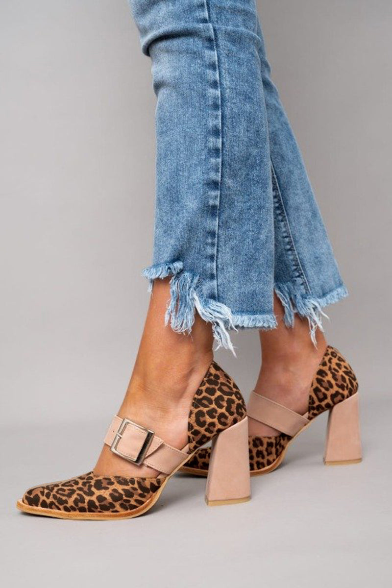 Adalina™ - Suede sandals with panther print