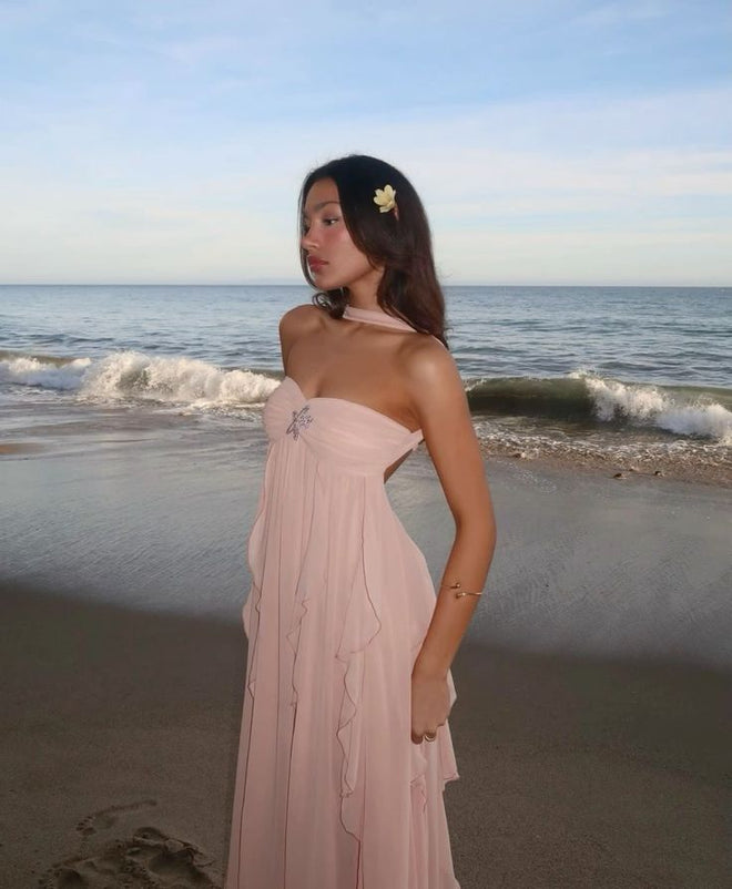 Collins | Ruffle Strapless Maxi Dress