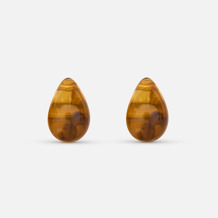 Coffee Tear Drop Earring