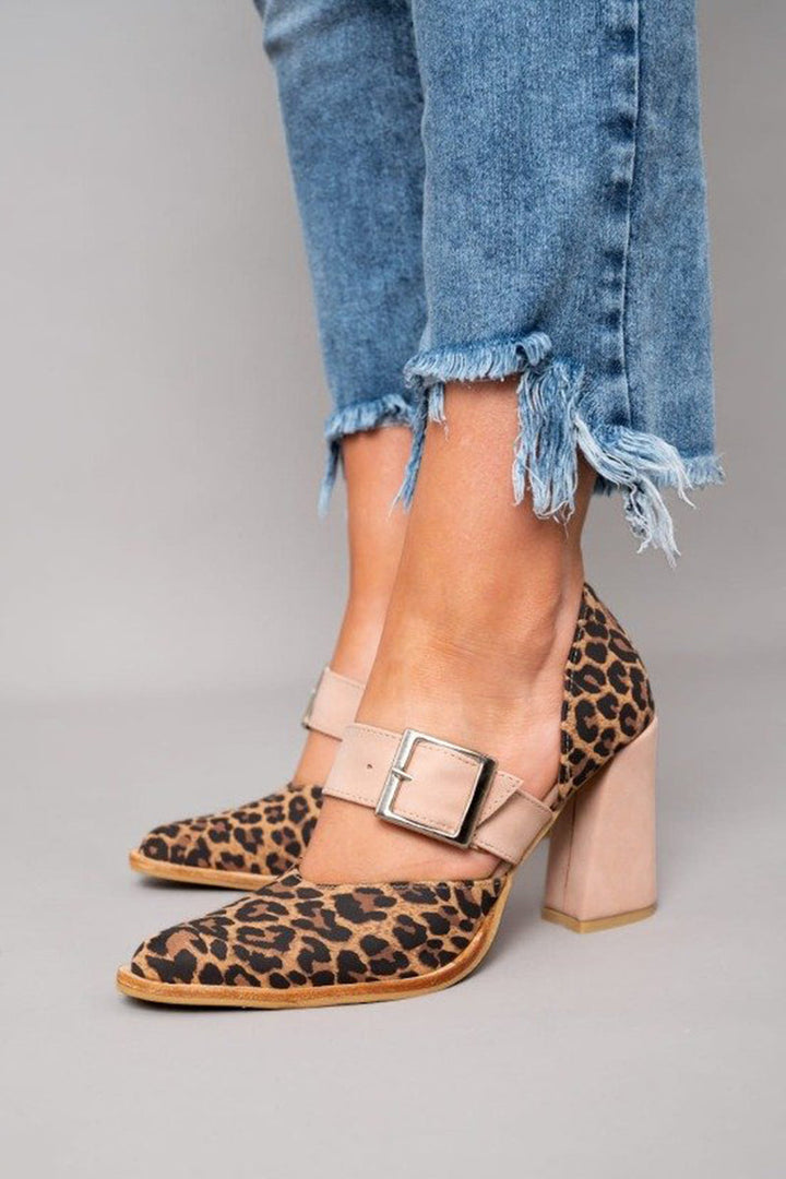 Adalina™ - Suede sandals with panther print
