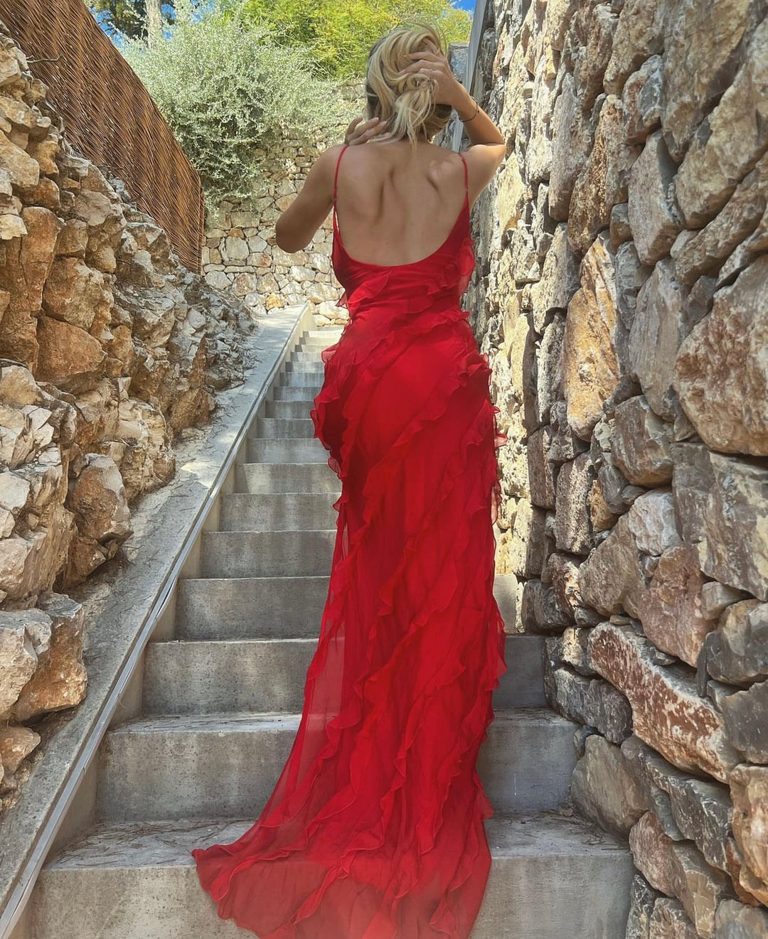 Zara - Ruffled Maxi Dress