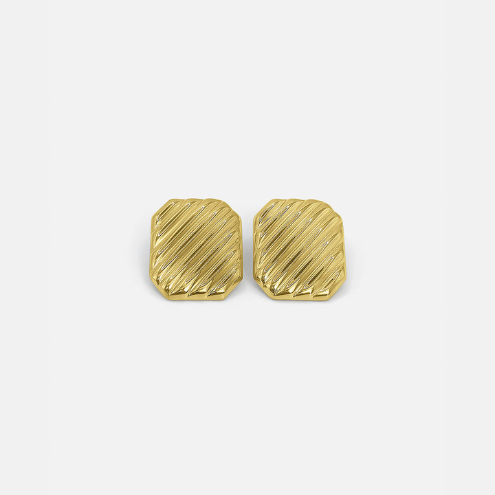 Ribbed Earrings Gold