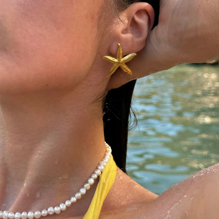 Gold Starfish Earrings