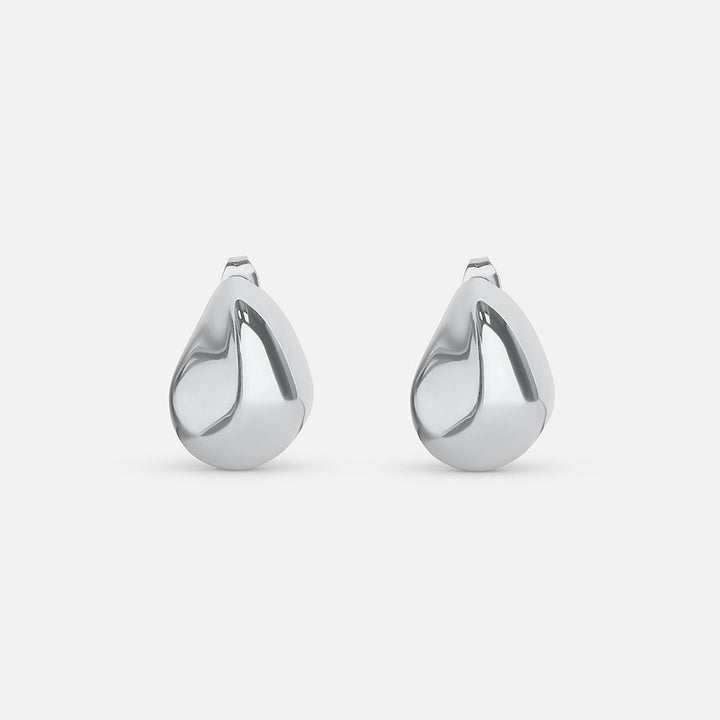 Pebble Tear Drop Earring - Silver