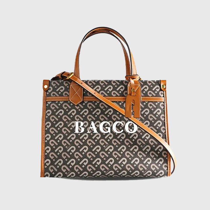 Designer Print Crossbody Tote Handbag