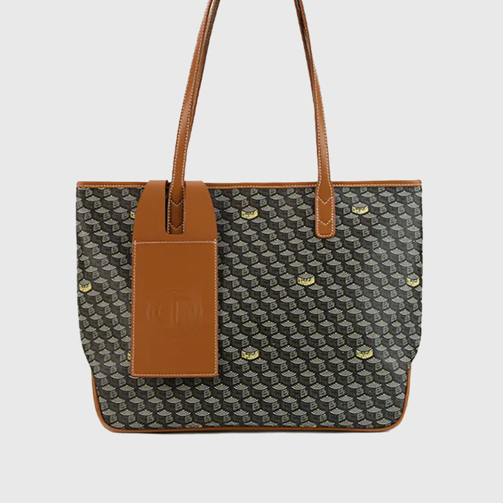 Vintage Monogram Large-Capacity Horizontal Tote Bag
