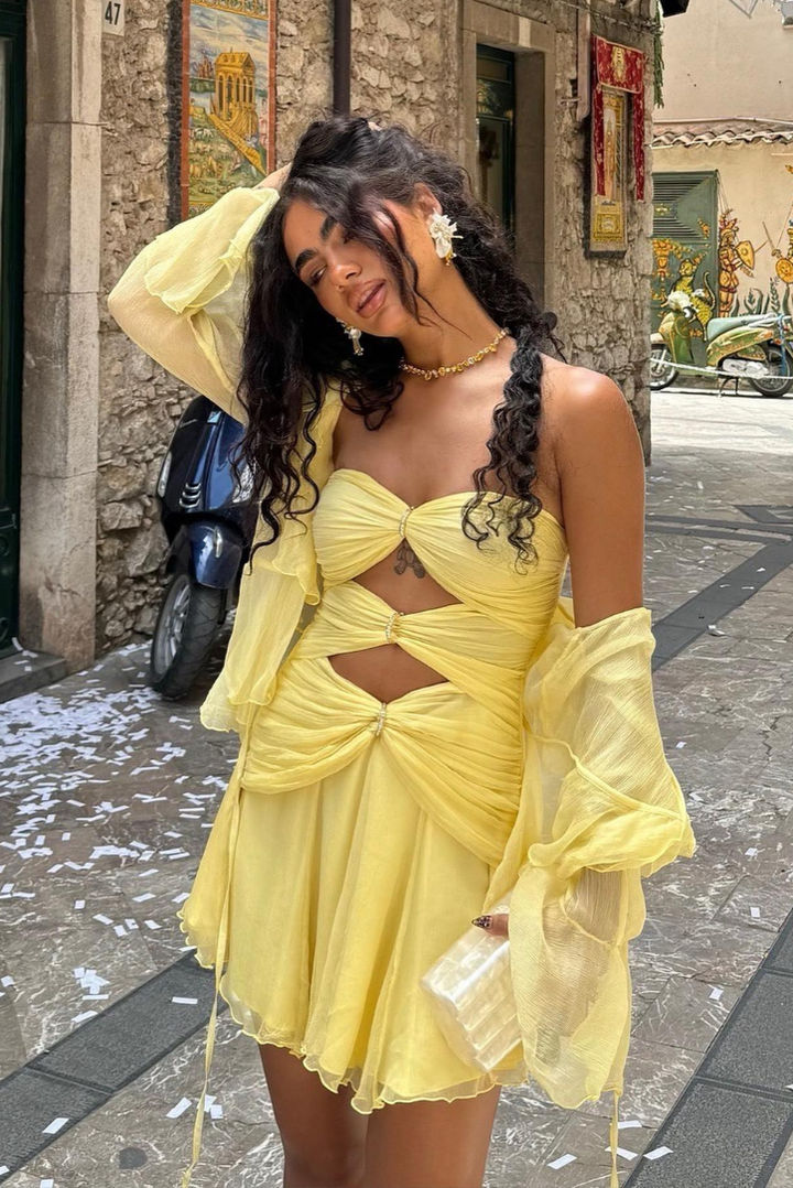 Priya | Golden Rings Mini Dress