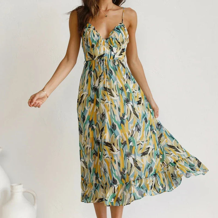 Clara- Elegant Printed Midi Dress