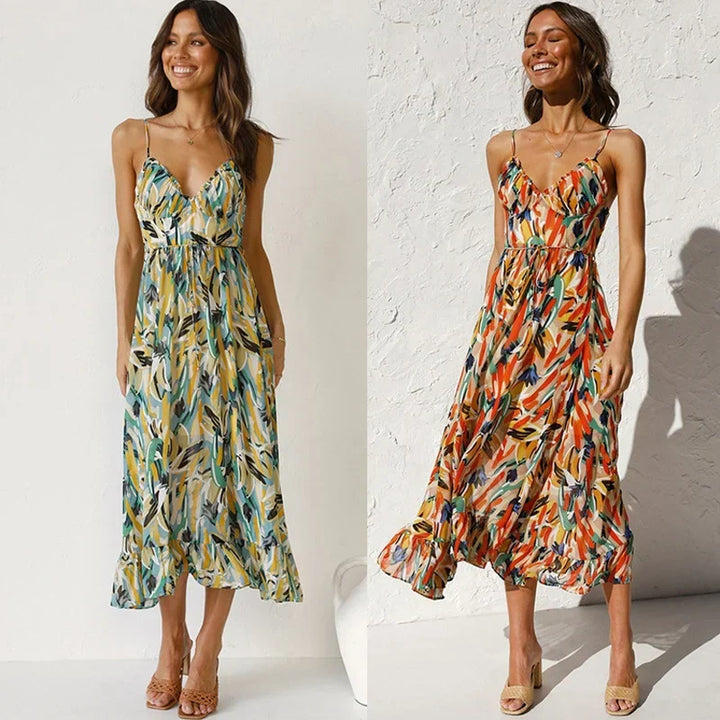 Clara- Elegant Printed Midi Dress