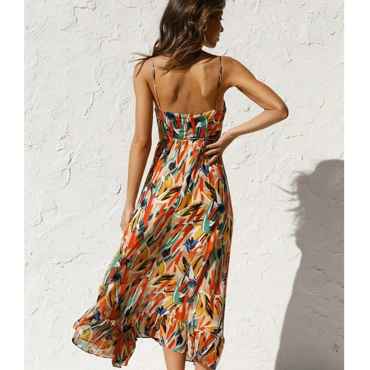 Clara- Elegant Printed Midi Dress
