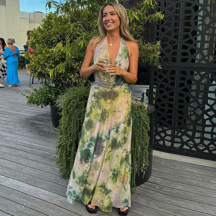 Reign | Backless Halter Maxi Dress