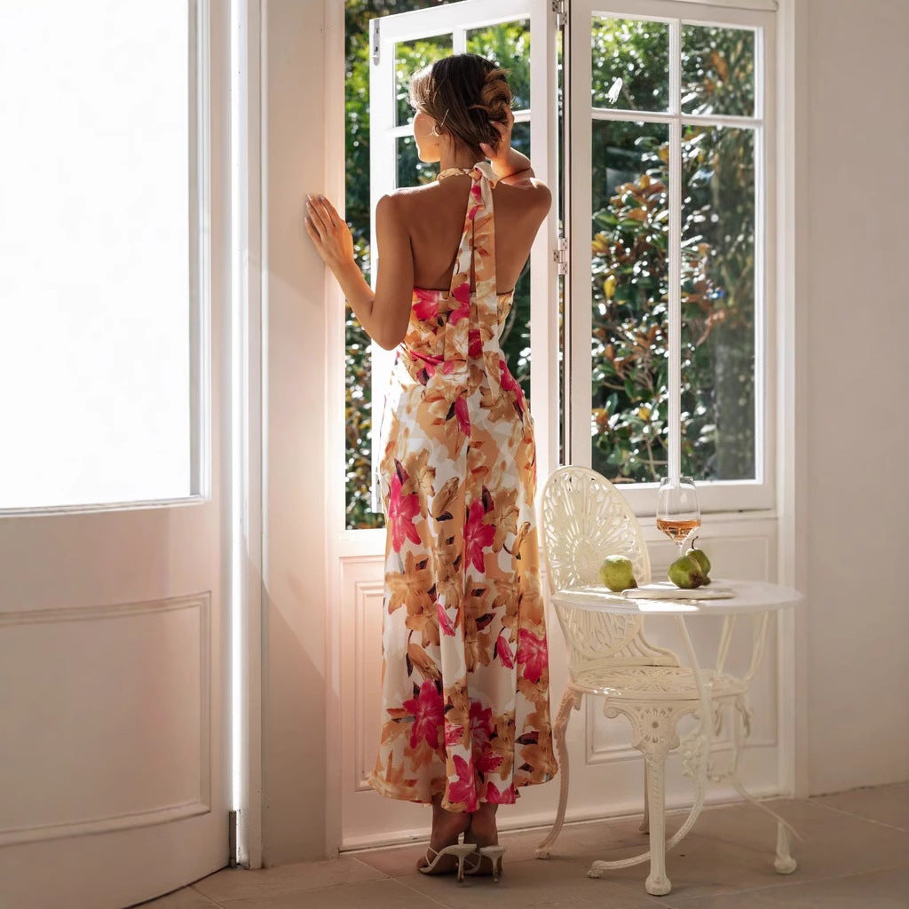 Minerva - Floral Charm High-Neck Midi Dress