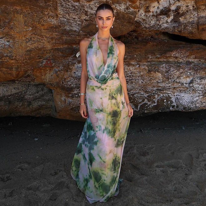 Reign | Backless Halter Maxi Dress