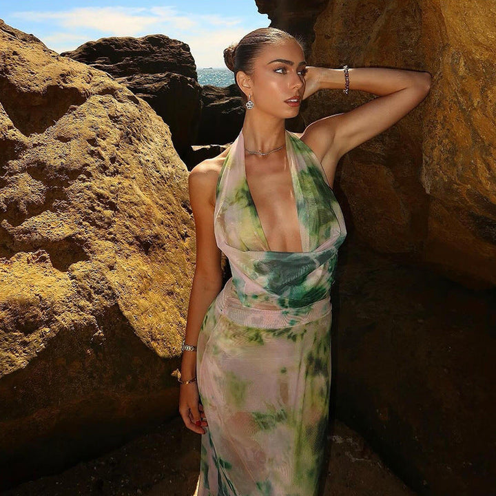 Reign | Backless Halter Maxi Dress