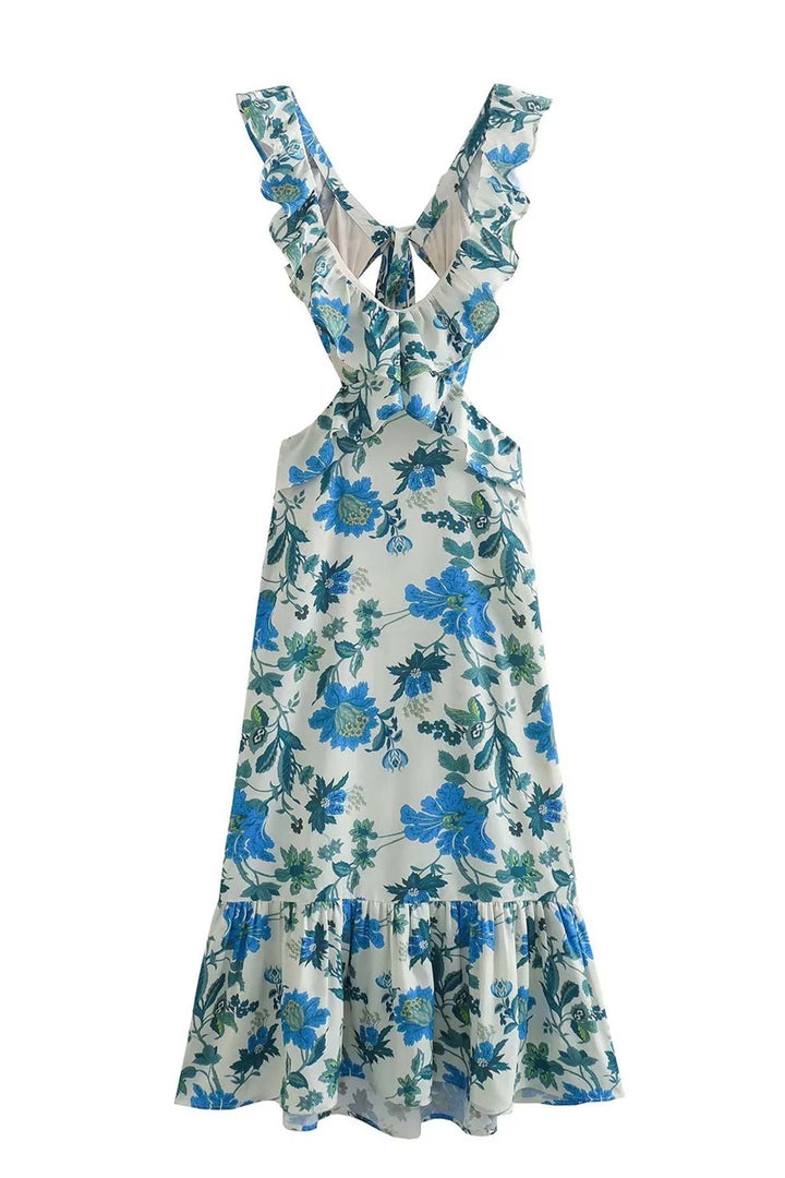 Azaria - Floral Ruffle Maxi Dress