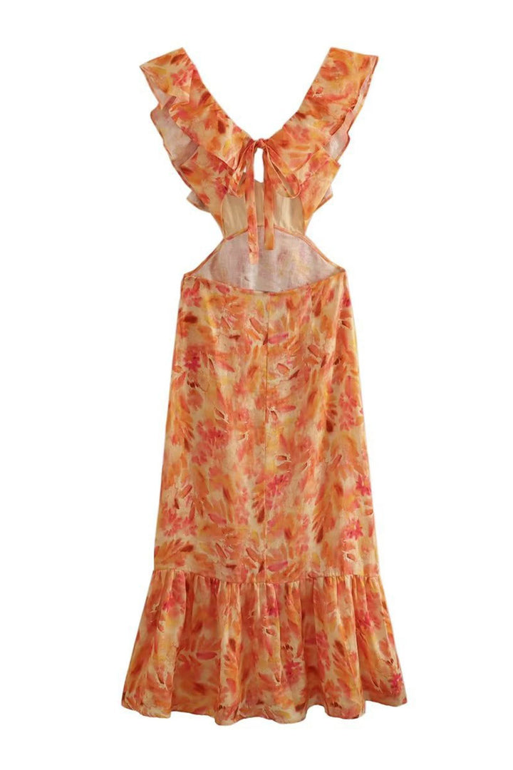 Azaria - Floral Ruffle Maxi Dress