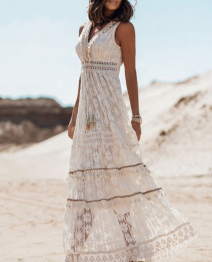 Isa - Elegant Boho Maxi  Dress