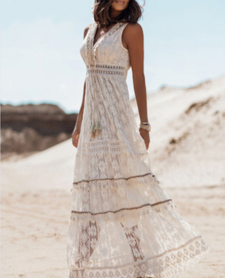 Isa - Elegant Boho Maxi  Dress