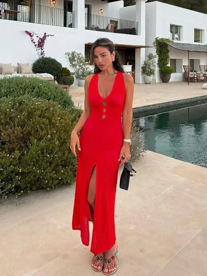 Isabelle - Light Fine Knit Sleeveless Maxi Dress