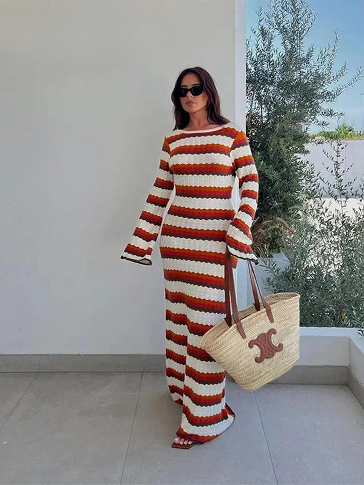 Emmia - Women's Cotton Knit Maxi Dress