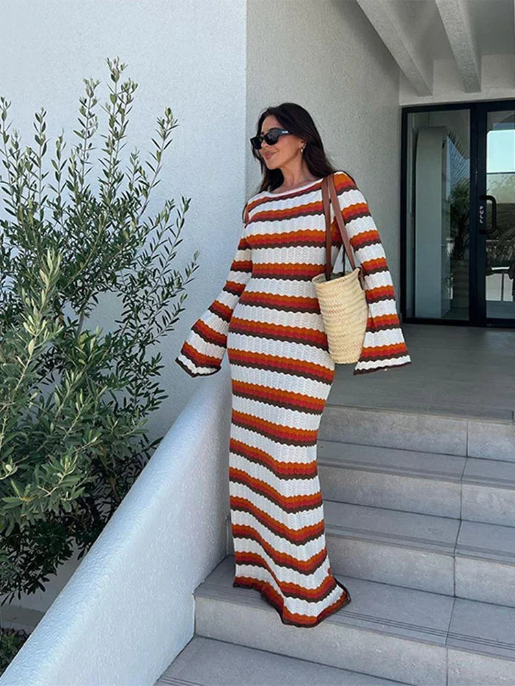 Emmia - Women's Cotton Knit Maxi Dress