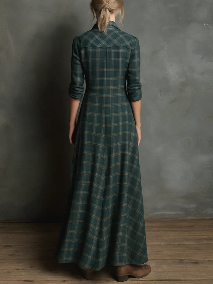 Livia | Long Dress Checkered Pattern