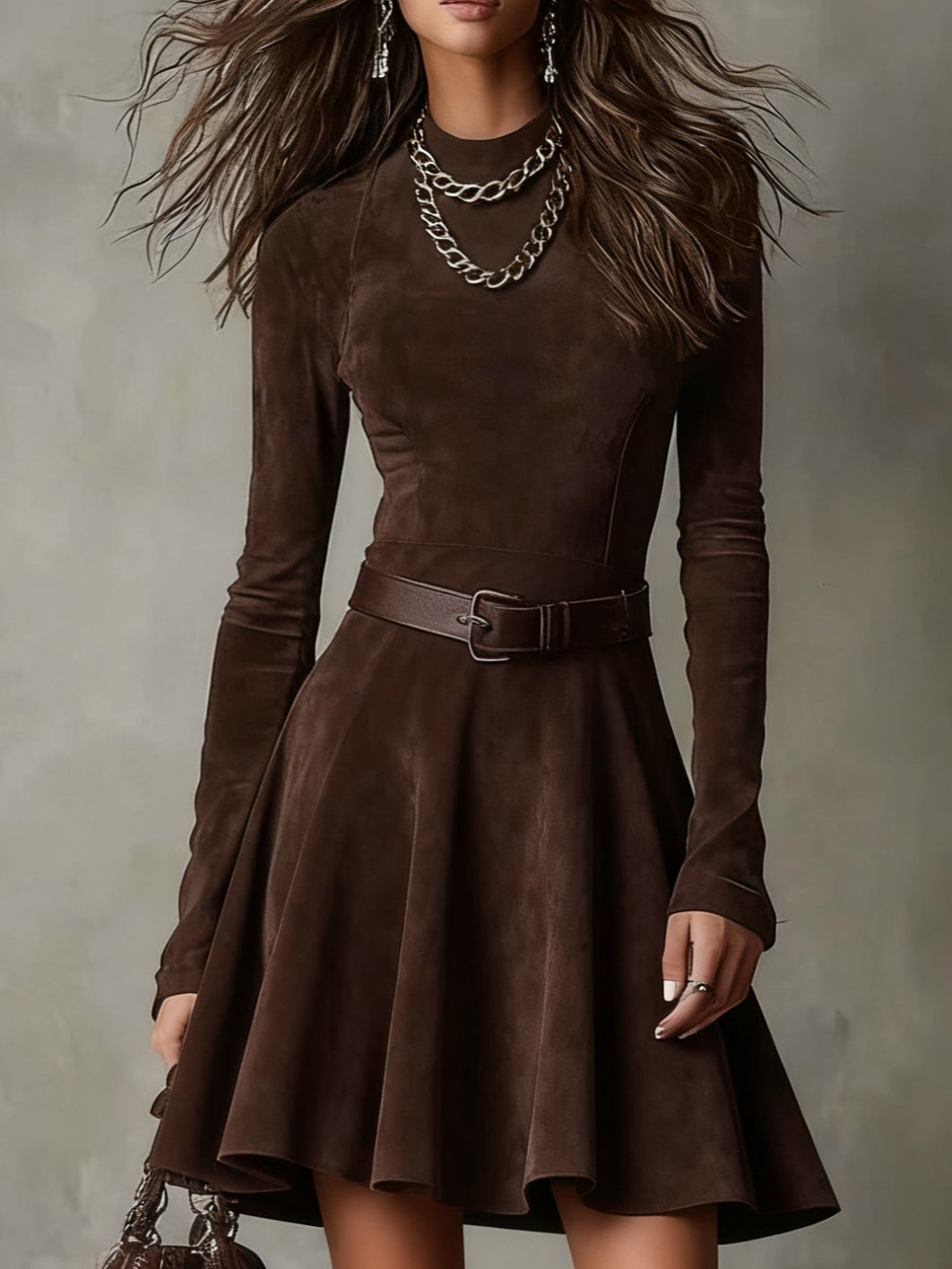 Meredith | Vintage Suede Mini Dress