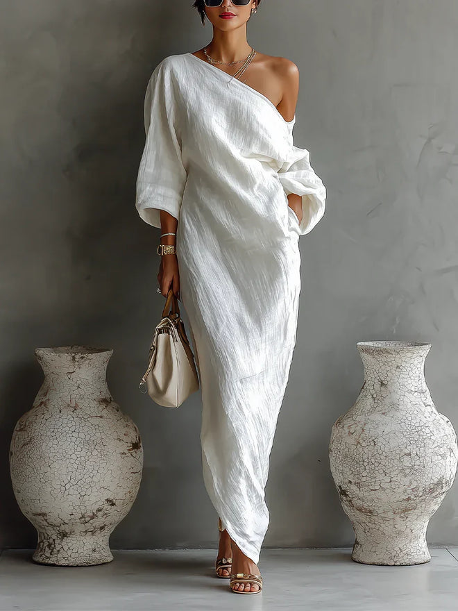 Melisa | Elegant Asymmetrical Flowy Maxi Dress