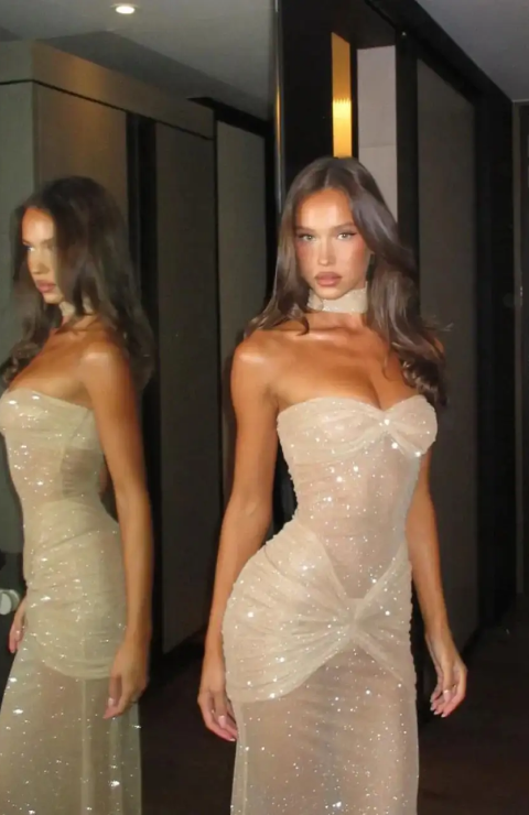 Dress with heavenly shimmer