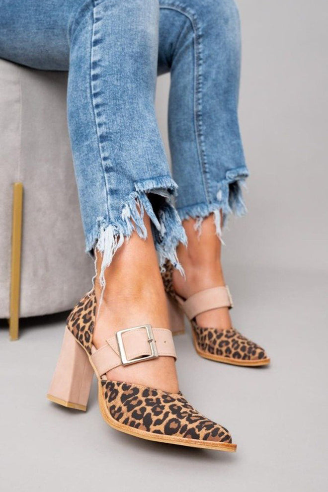 Adalina™ - Suede sandals with panther print