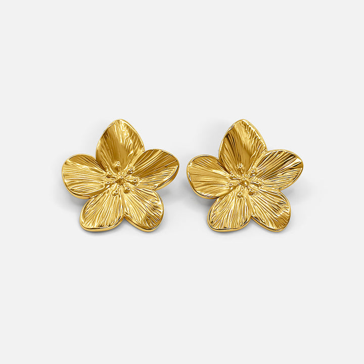 Flower Earrings Gold