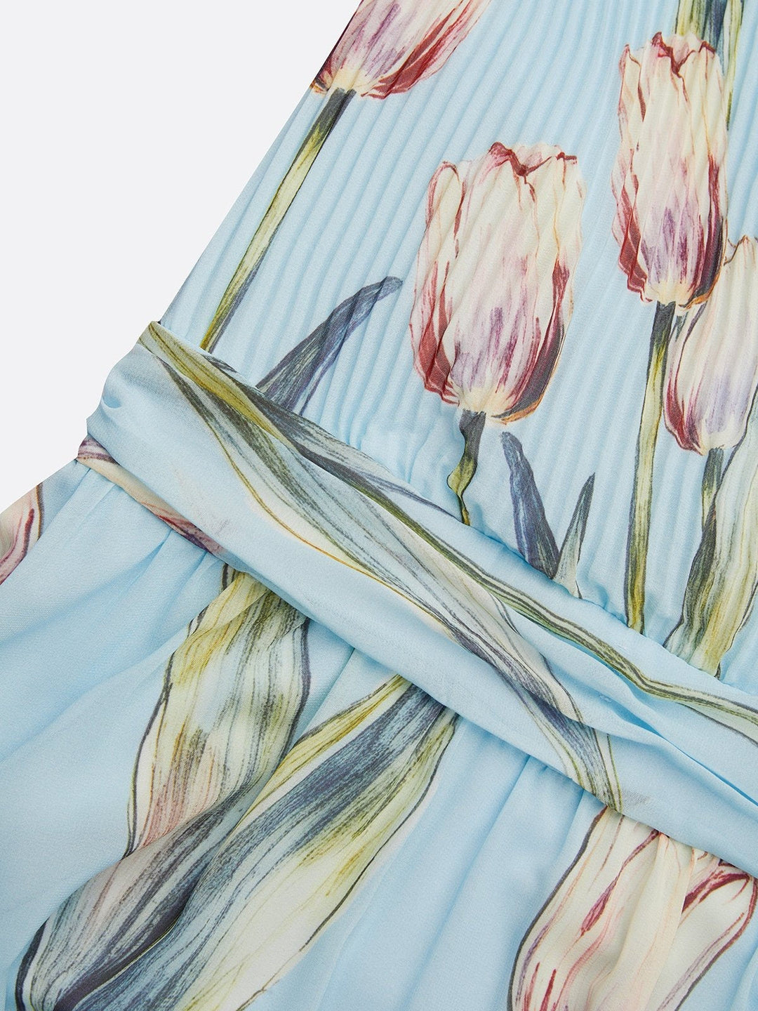 Nerea - Elegant Tulip Print V-neck Maxi Dress