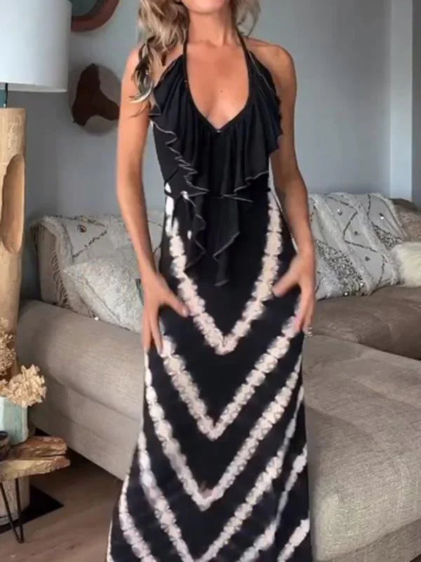 Elena - Tie-Dye Printed Maxi Dress