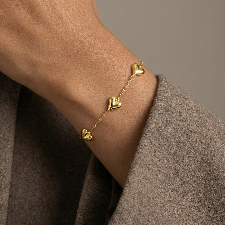 Love Heart Bracelet - Gold