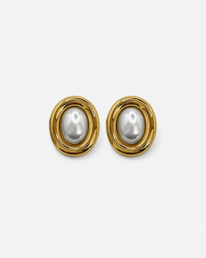 Oval Pearl Earrings