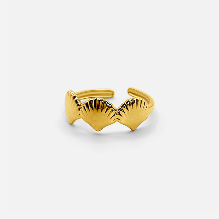 Adjustable Shell Trio Ring